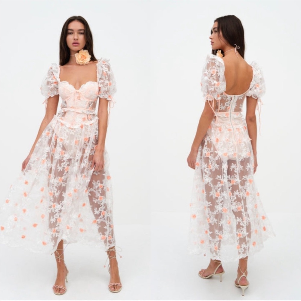 🆕 For Love & Lemons Tessa Midi Dress Size S